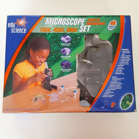 Edu Science Microscope Set 150x,450x,900x *AS IS* NO LIGHTBULB - Picture 1 of 12